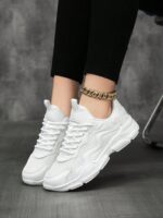 Women's Casual Sports Shoes Versatile Mesh Breathable Chunky Sneakers PU Leather Patchwork Lightweight Running Shoes Fashion Personalized Women Students Fashion Running Shoes Outdoor Street Style Party Gathering Lolita Shoes Women Sequin Mesh Shoes Women Maillard Style Women Shoes New Shoes Girls Ultra Lightweight Walking Shoes Women Vacation Travel Women Shoes All Season Hollow Running Shoes - Image 2