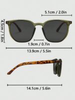 Rice Spike Decor Oversized Round Fashion Glasses For Women, Boho Leopard Beach Travel Shades - Image 6