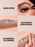 SHEGLAM Uninterrupted Waterproof Liquid Eyeliner Waterproof Highly Pigmented Black Matte Eyeliner Pencil Quick Drying Ultra-Fine Waterproof And Sweat-Proof Fine Brush Head Eyeliner Smooth Easy To Wear Eye Make Upblack Eyeliner Henna Brand Beauty Makeup Face Paint Cosmetic For Women Girls Perfect For Fall Winter Ideal For Y2K Fancy Fashion Suitable For Birthday Christmas Present Party Ready Best Color - Image 4