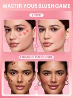 SHEGLAM Color Bloom Liquid Blush Matte Finish-Love Cake Gel Cream Blush Long Lasting Non-Fading Highly Pigmented Lightweight Long Wear Smooth Blusher Pink Brown Blush - Image 3