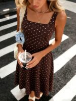 Pariaura Women's Fashionable Elegant Printed Waist Dress Polka Dot Dresses For Women Retro Dresses For Women - Image 3
