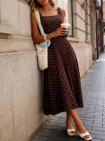 Pariaura Women's Fashionable Elegant Printed Waist Dress Polka Dot Dresses For Women Retro Dresses For Women - Image 5