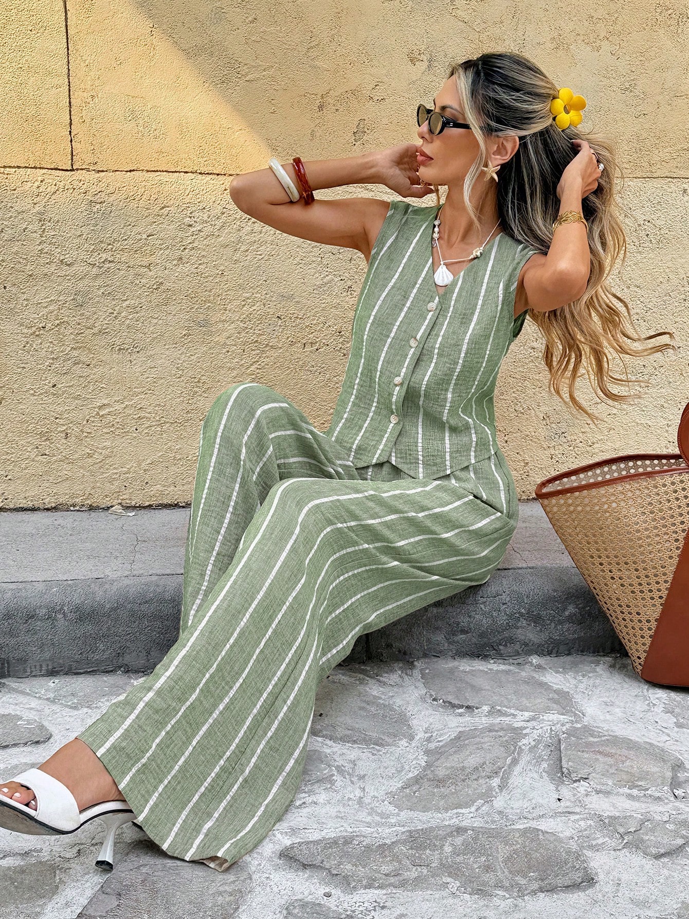 http___img.ltwebstatic.com_v4_j_pi_2026_05_14_fa_1778726252fa2412cef431f2ff6ccfa1cbbc2ead53 SHEIN Frenchy Women's Summer Casual Striped Front Button Tank Top And Pants 2 Pieces Set,Summer Outfits For Women - Image 1