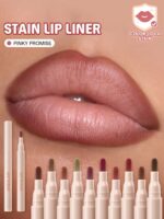 SHEGLAM True Stain Liquid Lip Liner-110 Pinky Promise Lip Pencil Lipstick To Define Lips Smooth Matte Tint Long Lasting Transfer Proof Smudge Proof High Pigment 2-In-1 Combo Multi-Use