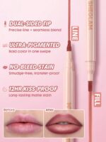 SHEGLAM True Stain Liquid Lip Liner-110 Pinky Promise Lip Pencil Lipstick To Define Lips Smooth Matte Tint Long Lasting Transfer Proof Smudge Proof High Pigment 2-In-1 Combo Multi-Use - Image 5