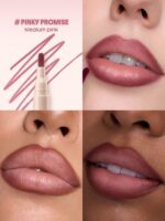 SHEGLAM True Stain Liquid Lip Liner-110 Pinky Promise Lip Pencil Lipstick To Define Lips Smooth Matte Tint Long Lasting Transfer Proof Smudge Proof High Pigment 2-In-1 Combo Multi-Use - Image 7