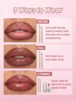 SHEGLAM True Stain Liquid Lip Liner-110 Pinky Promise Lip Pencil Lipstick To Define Lips Smooth Matte Tint Long Lasting Transfer Proof Smudge Proof High Pigment 2-In-1 Combo Multi-Use - Image 4