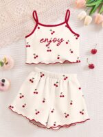 Tween Girls Mini Cherry Cami Top & Shorts Set – Cute Summer Loungewear 2 Piece Outfit - Image 3