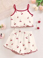 Tween Girls Mini Cherry Cami Top & Shorts Set – Cute Summer Loungewear 2 Piece Outfit - Image 2