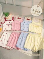 Tween Girls Mini Cherry Cami Top & Shorts Set – Cute Summer Loungewear 2 Piece Outfit