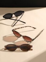 Women's Thick Plastic Square Frame Oversized Glasses, Colorful Boho Leopard Tortoise, For Summer Beach, Vacation, Travel, Casual Outfits - Image 4