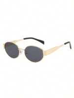 Oval Women's Glasses, Retro Chic Metal Frame In Black, Travel & Beach Accessory, Autumn/Winter Business & Casual, College Style - Image 7