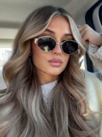 Oval Women's Glasses, Retro Chic Metal Frame In Black, Travel & Beach Accessory, Autumn/Winter Business & Casual, College Style - Image 2