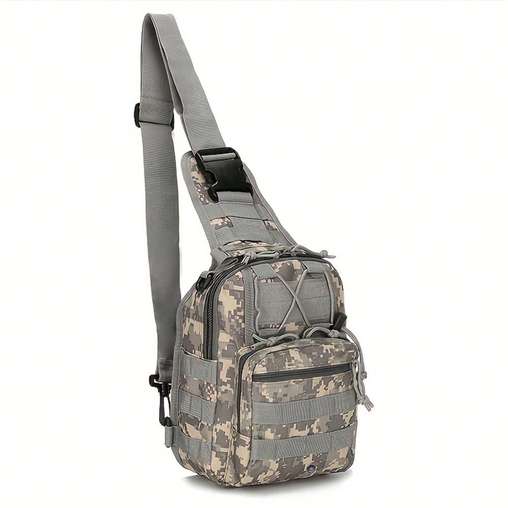 NYXIA Men's Camouflage Chest Bag, One Shoulder Crossbody Bag, Oxford Cloth Hiking Camping Fishing Chest Bag, MOLLE System Multi-Function Outdoor Sports Bag - Image 6