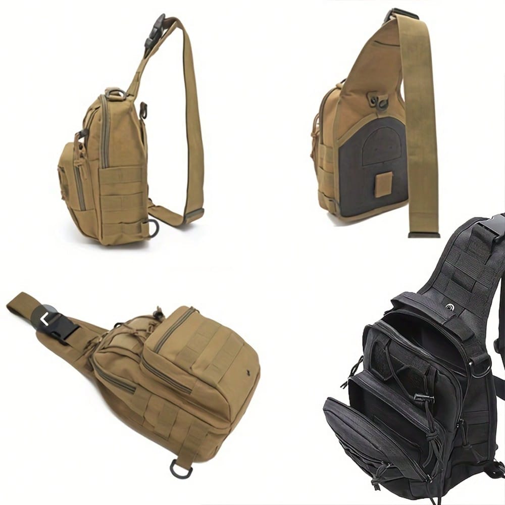 NYXIA Men's Camouflage Chest Bag, One Shoulder Crossbody Bag, Oxford Cloth Hiking Camping Fishing Chest Bag, MOLLE System Multi-Function Outdoor Sports Bag - Image 2