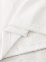 4-7 Years Old Girls' Summer White Flare Sleeve T-Shirt + Blue & White Striped Skort 2-Piece Set, Cute Bow Decor, Fresh & Sweet European Style, Breathable Chiffon Fabric, 2026 New Summer Holiday Outfit For Young Girls - Image 7