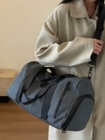 Extra Large Capacity Multi-Pocket Separate Shoe Compartment Travel Duffel Bag, Lightweight Portable Travel Luggage Bag, Solid Color Multi-Function Zipper Carry On Bag, Sports Gym Yoga Bag With Wet & Dry Separation Bag For School School Accessories School Stuff - Image 3