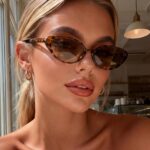 1 Pair Unisex Leopard Print Cat Eye , Bohemian Style Fashion Glasses, Suitable For Vacation, Travel, Beach, Elegant Design