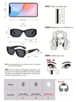 Retro Rectangular Black Plastic Sunglasses, Classic UV Protection Shades For Travel And Beach - Image 4