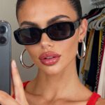 Unisex Black Rectangular Sunglasses For Travel, Beach, Bar, Outdoor And Daily Casual Wear