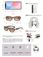 Leopard Print Retro Rectangular Sunglasses, Plastic UV Protection Shades For Travel And Beach - Image 4