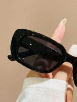 Unisex Black Rectangular Sunglasses For Travel, Beach, Bar, Outdoor And Daily Casual Wear - Image 3