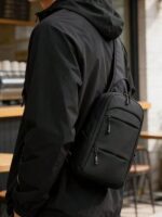 Men's Waterproof One Shoulder Bag, Anti-Theft Crossbody Chest Bag With Port, Lightweight Nylon Shoulder Bag Suitable For Travel, Hiking, Work, Daily Commute, Black - Image 3