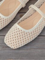 New Hollow Lace Mesh Women's Flat Shoes, Fashion Mary Jane Ballet Shoes, Soft And Elegant, Breathable Slip-On Casual Loafers For Summer,Mothers Day Gift - Image 6