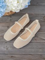 New Hollow Lace Mesh Women's Flat Shoes, Fashion Mary Jane Ballet Shoes, Soft And Elegant, Breathable Slip-On Casual Loafers For Summer,Mothers Day Gift - Image 5