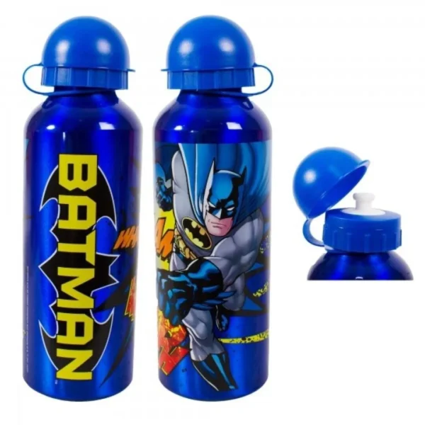 BATMAN CHILDREN KIDS ALUMINIUM DRINK BOTTLE JUICE WATER TRAVEL FLASK SCHOOL