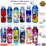 KIDS DRINK BOTTLE ALUMINIUM SCHOOL WATER BOTTLE AVENGERS BATMAN SPIDERMAN 500ML - Image 3