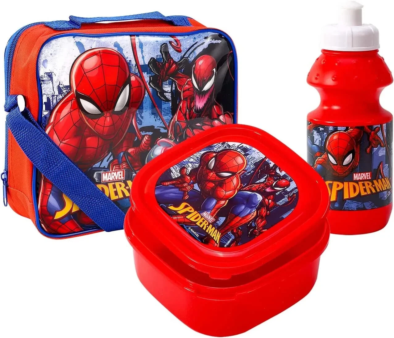 s-l1600 (45) Spiderman 3Pc Lunch Bag Set With Sandwich Box Drinks Bottle Back To School Set - Image 1