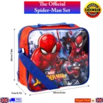 Spiderman 3Pc Lunch Bag Set With Sandwich Box Drinks Bottle Back To School Set - Image 2