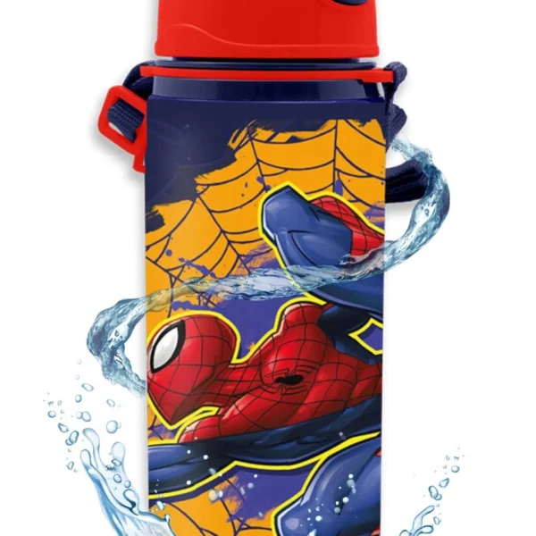 Back to School 600ml Kids Aluminium Flask Push Button Water Bottle for School