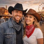 Cowboy Hats Pack of 2 with Bandanas – Unisex Western Fancy Dress Costume Set - Image 3