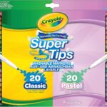 CRAYOLA Super Tips Washable Markers – 40 Count, 20 Classic & 20 Pastel Colours