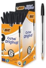 BIC Cristal Original Ballpoint Pens Pack of 50 – Black Medium Point Pens