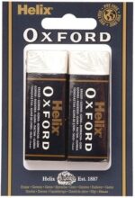 Helix Oxford Sleeved Erasers Pack of 2 – Premium PVC-Free School Rubber Erasers