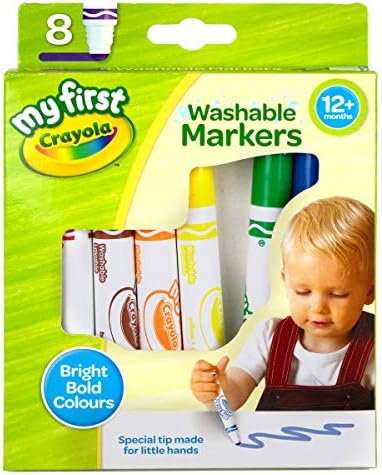 B00BG417HO-1-1786445883007 CRAYOLA MyFirst Washable Markers – Assorted Colours, Pack of 8, Easy-Grip Markers for Toddlers - Image 1