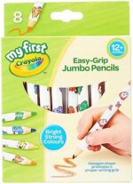 CRAYOLA MyFirst Jumbo Colouring Pencils – Assorted Colours, Pack of 8, Easy-Grip Pencils for Toddlers