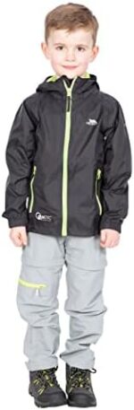 Trespass Kids Packaway Waterproof Jacket – Lightweight Hooded Raincoat, Black, Boys - Image 4
