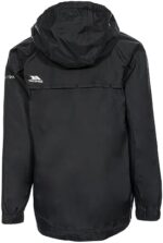 Trespass Kids Packaway Waterproof Jacket – Lightweight Hooded Raincoat, Black, Boys - Image 2