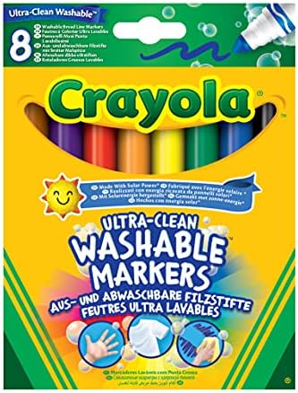 B00TWG8OGU-0-1786359898980 CRAYOLA Ultra-Clean Washable Markers – 8 Count Assorted Colours - Image 1