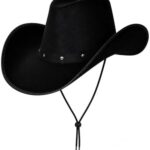 Black Cowboy Hat for Men & Women – Western Fancy Dress Festival Hat