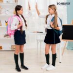 Bonjour Girls Knee High School Socks 6-Pack – Plain Black Cotton Uniform Socks, Long Socks for Kids - Image 2