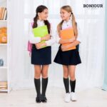 Bonjour Girls Knee High School Socks 6-Pack – Plain Black Cotton Uniform Socks, Long Socks for Kids - Image 3