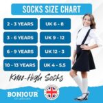 Bonjour Girls Knee High School Socks 6-Pack – Plain Black Cotton Uniform Socks, Long Socks for Kids - Image 5
