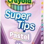 CRAYOLA Super Tips Pastel Washable Markers – 12 Count Assorted Colours