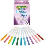 CRAYOLA Super Tips Pastel Washable Markers – 12 Count Assorted Colours - Image 3