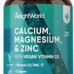 Calcium Magnesium Zinc & Vitamin D Tablets, Vegan Mineral Supplement with Vitamin K2, 400 Tablets